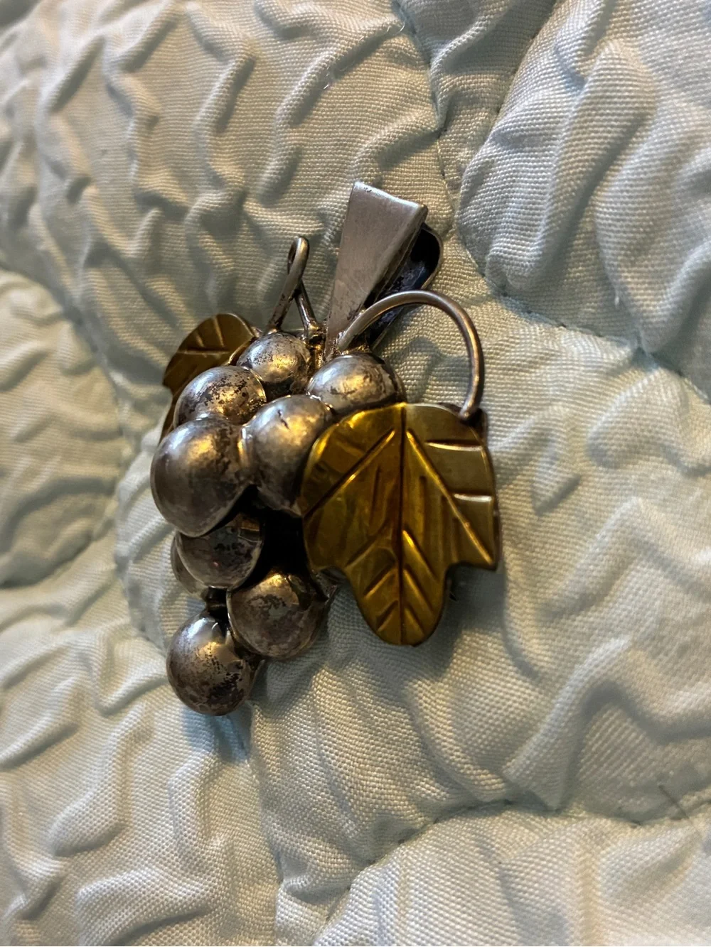 Taxco Mexico Sterling Grape Cluster Vintage Brooch or Pendant